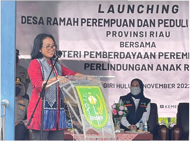 Kunjungi Riau, Manteri PPPA RI Launching DRPPA Di Indragiri Hulu