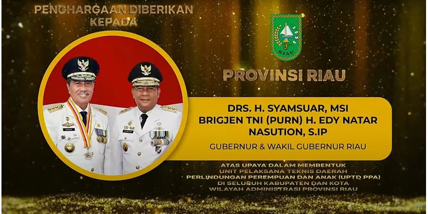 Lagi, Provinsi Riau Raih Penghargaan Nasional 